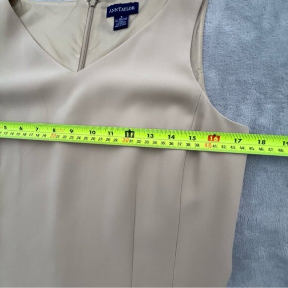 Ann Taylor Classic Beige Sleeveless Sheath Dress - Picture 9 of 13